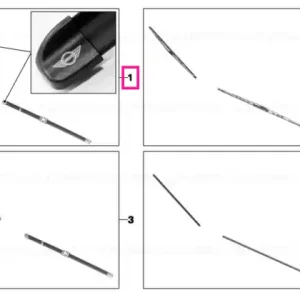 Set, wiper blades, flat blade with logo - BMW - Mini Doar azi