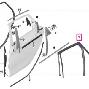 Window guide, left rear door - BMW Retur gratuit