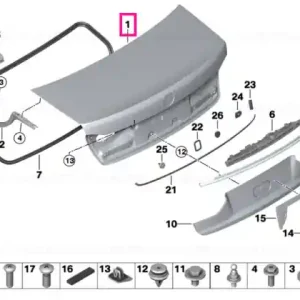 Calitate înaltă Trunk lid, aluminum - BMW