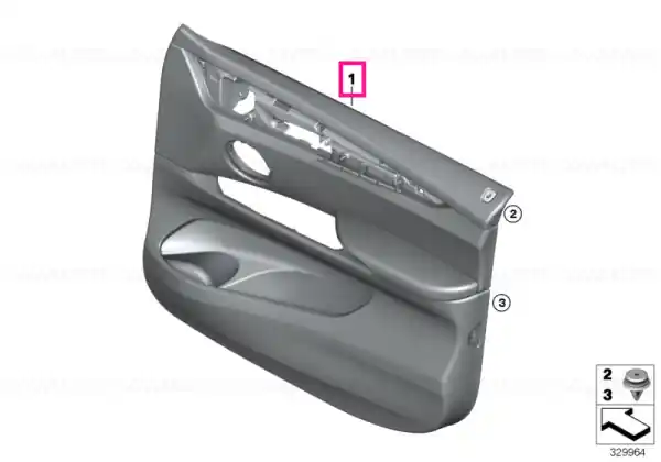 Reducere Door trim panel, leather, front left TERRA/GRAU - BMW