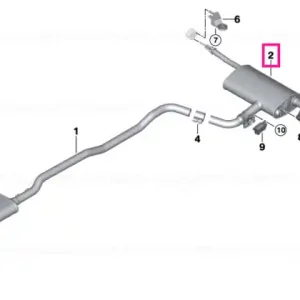 Rear silencer with exhaust flap - BMW Noutate