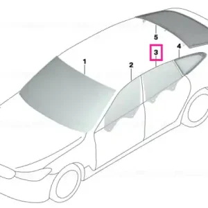 Side window, green, door, rear right SSG - BMW Reducere