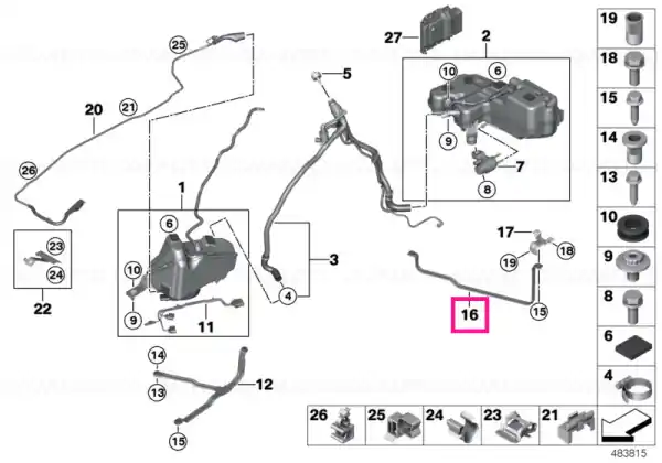 Chilipir Tensioning strap, passive tank - BMW