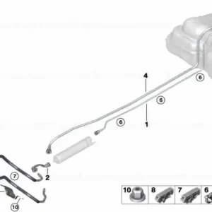 Conducta alimentare carburant, sectiunea frontala - BMW Seria 1 F40, Seria 2 F44 F45 F46, F48, X2 F39 - Mini Cabrio F57, Clubman F54, Countryman F60, F55, F56 Livrare expres