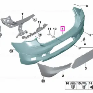 Bara protectie spate, primerizata, PDC/iCAM - BMW X2 F39 Doar azi