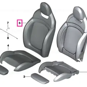 Husă spătar sport piele electr stânga SATELLITE GREY - BMW - Mini Popular