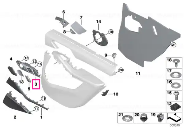Retur ușor Door opener, rear left - BMW