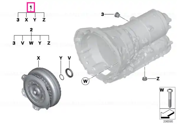 Comandă acum Kit reparatie convertizor cuplu GA8HP50 - BMW