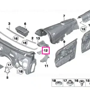 Reducere Sound insulation, left scuttle - BMW
