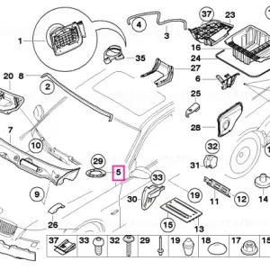 Reducere extra Insert plate, column-A right 3MM - BMW