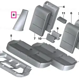 Side section, imitation leather, left BEIGE - BMW Reducere de preț