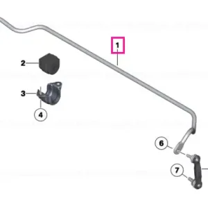 Stabilizer, rear D=16MM - BMW Retur gratuit