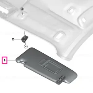 Retur ușor Sun visor with label, right EVERESTGRAU - BMW