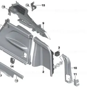 Reduceri Right front lugg.compartment trim panel ANTHRAZIT - BMW