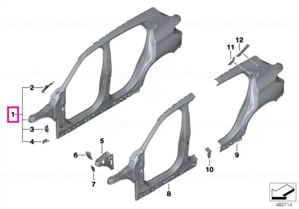 Chilipir Side frame, exterior, right - BMW