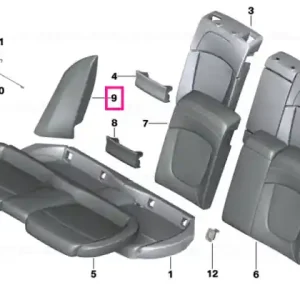 Side finisher, leather, left T9GK SAT. GREY - BMW - Mini Preferatul clienților