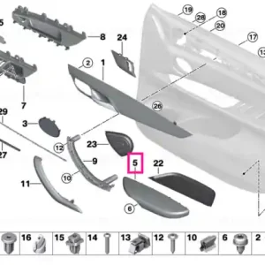 Armrest, right ELFENBEINWEISS - BMW Ieftin