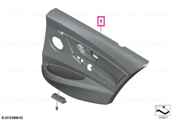 Retur ușor Door lining cloth rear left ANTHRAZIT/GRAU - BMW