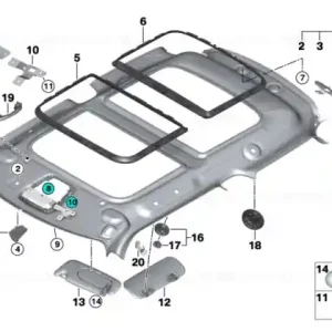 Roofliner, panorama glass roof SATELLITE GREY - BMW - Mini Disponibil imediat