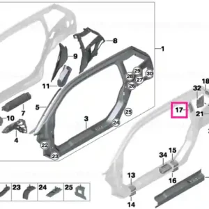 Cumpără online Reinforcement plate, C-pillar, left - BMW