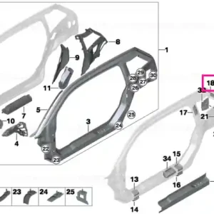 Reinforcement plate, D-pillar, left - BMW Premium