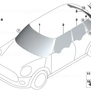 Preț redus Rear window, green, right - BMW - Mini