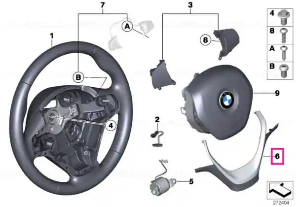 Comandă acum Capac volan perlat crom - BMW