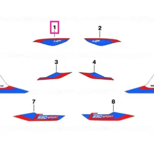 Decor fairing side panel, front left RED/BLUE/WHITE - BMW Motorrad Preferatul clienților