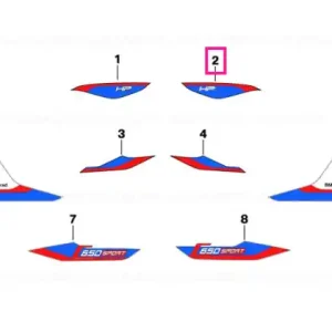 Decor fairing side panel, front right RED/BLUE/WHITE - BMW Motorrad Transport gratuit