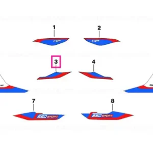 Decor side section top left RED/BLUE/WHITE - BMW Motorrad Preț redus