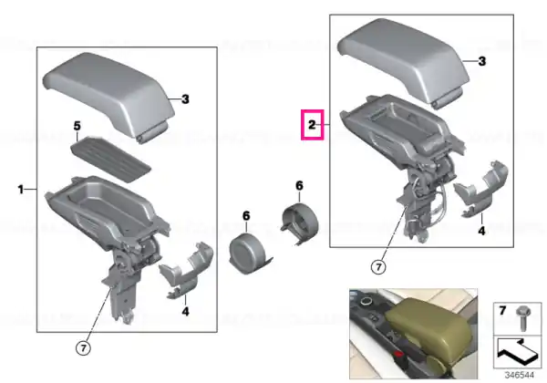 Centre arm rest CARUMGRAU - BMW Preț redus