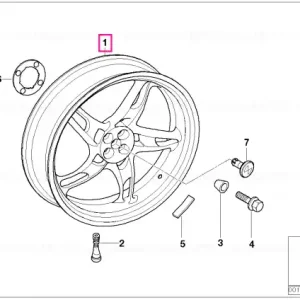 Rear wheel, alpin-white 3 5,00X17 - BMW Motorrad Cel mai bun preț