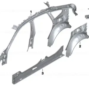 Water channel closing plate, left - BMW Doar azi