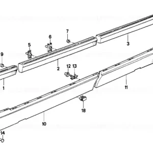Ultima șansă Moulding fender rear right SCHWARZ - BMW