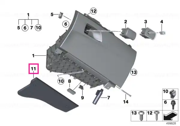 Rubber insert, glove box - BMW Ofertă
