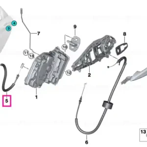 Vezi acum Bowden cable, door opener, inside rear - BMW