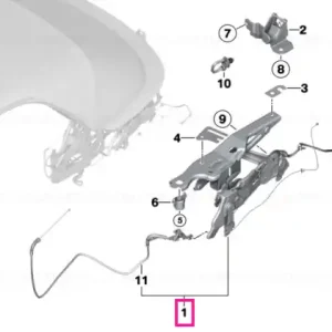 Convertible top folding mechanism, left - BMW Transport gratuit