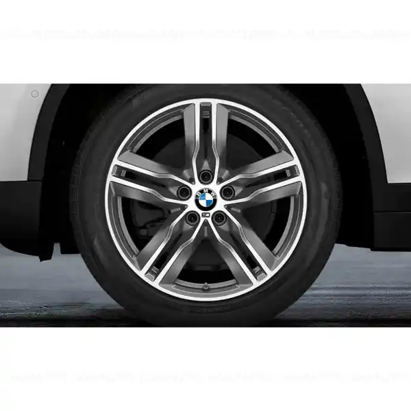 Comandă acum Set roți complete de vară - M Double Spoke 570M (bright turned, flow forming) cu anvelopa Continental Premium Contact 6 - 225/50R18 99W XL - BMW X1/X2 F48/F39