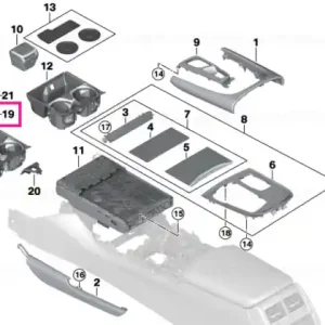 Capac compartiment depozitare consola centrala - BMW Chilipir