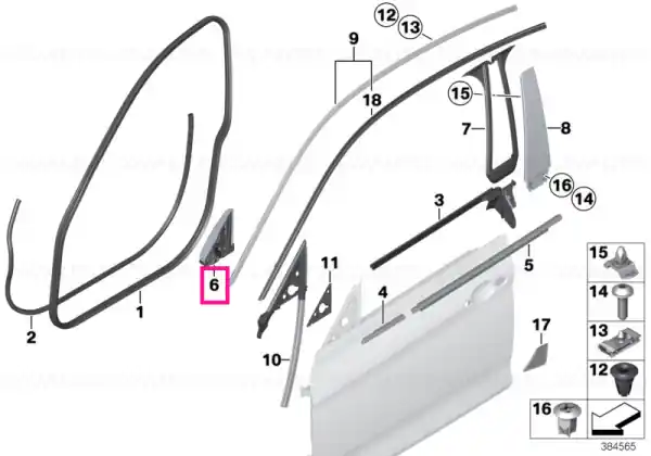 Corner moulding, left BASIS - BMW Popular