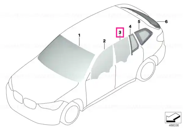 Reducere extra Side window, door, rear right - BMW