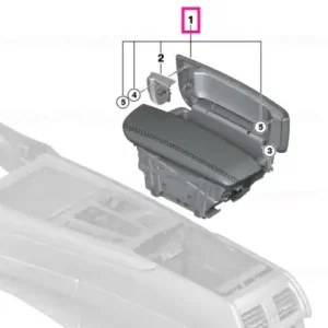 Armrest, leather, front middle ARAGON BRAUN - BMW Calitate înaltă