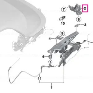 Chilipir Left folding top flap hinge - BMW