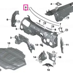 Dashboard sound insulation L=1280MM - BMW Livrare gratuită