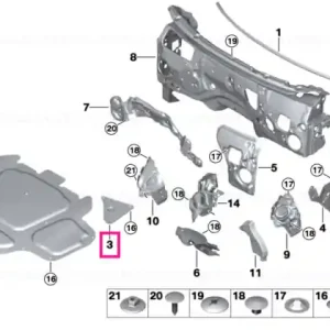 Sound insulation, hood, left - BMW Livrare gratuită
