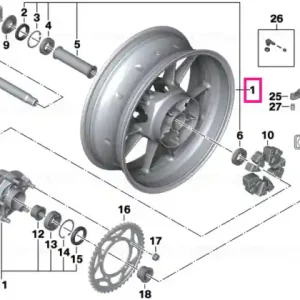 Black rear wheel 6.0X17 - BMW Motorrad Preț promoțional