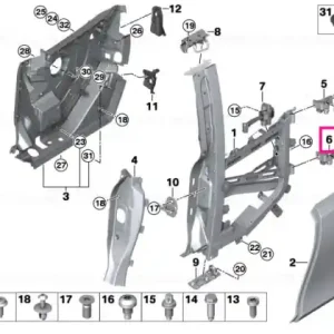 Right lower rear door hinge - BMW Preț redus