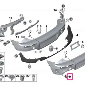 Grille, bumper, rear right PDC - BMW - Mini Reducere
