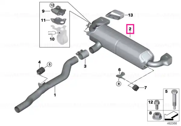 Reducere Rear silencer with exhaust flap - BMW