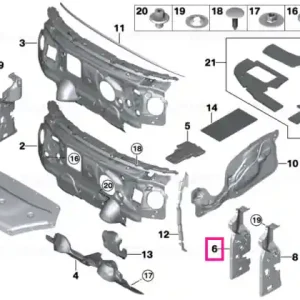 Disponibil imediat Sound insulation A-column, left LHD - BMW - Mini